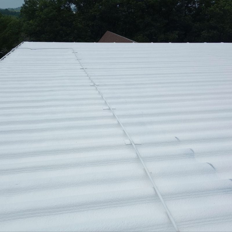 Aging roof into freshly coated roof