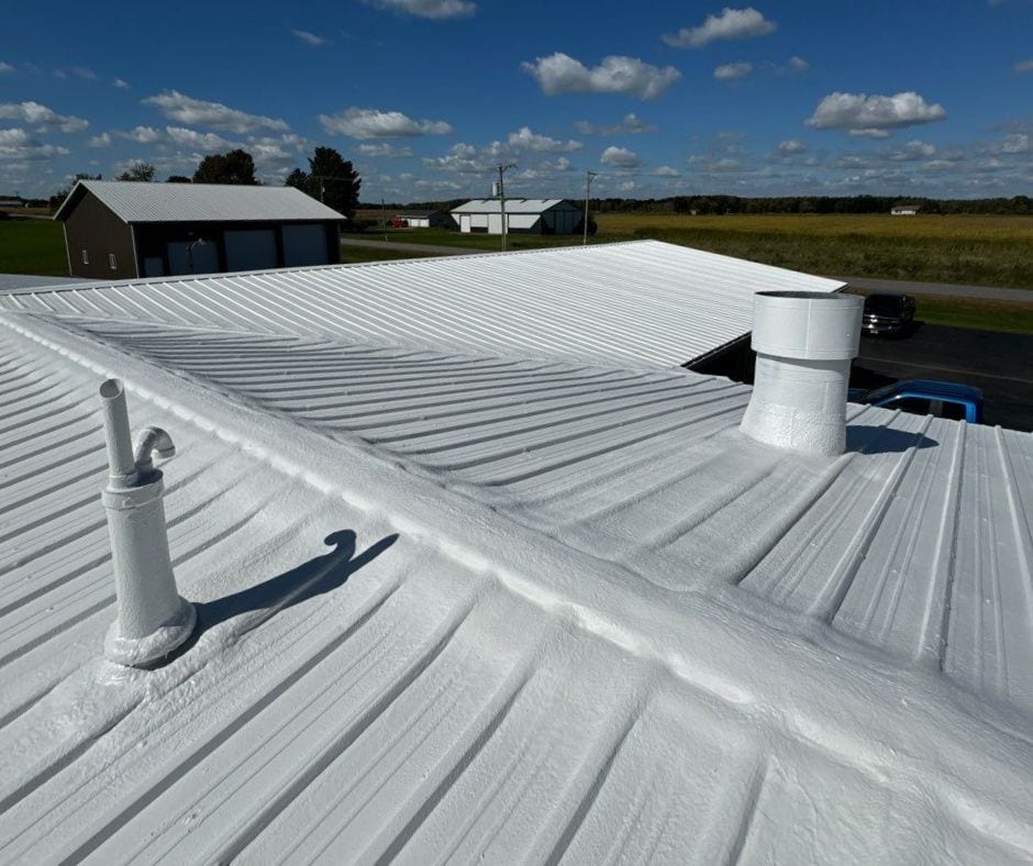 Completed spray foam job