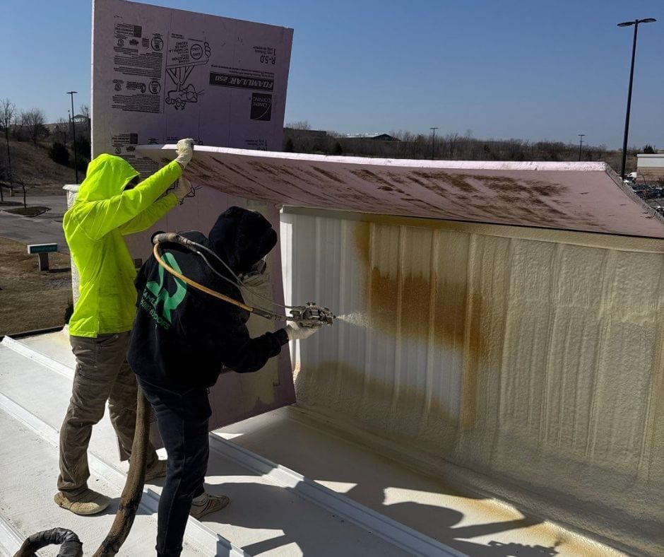 Holding boards to prevent overspray.
